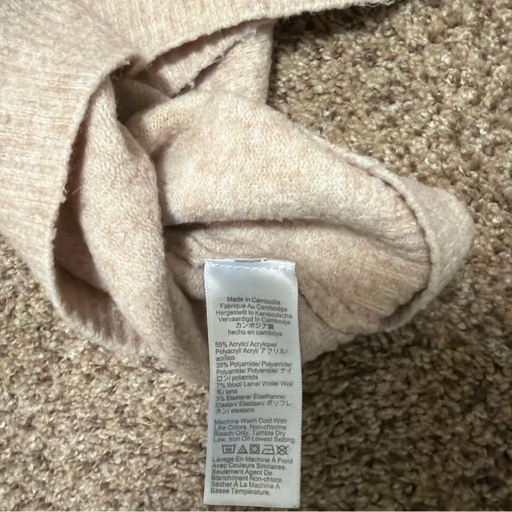 J. Crew Women’s Small Extra Soft Knit Crewneck Tan Camel Wool Blend Sweater